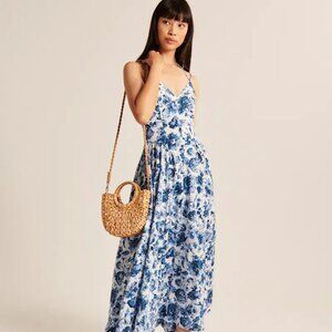 A&F Strappy Plunge Corset Maxi Dress Floral (S)